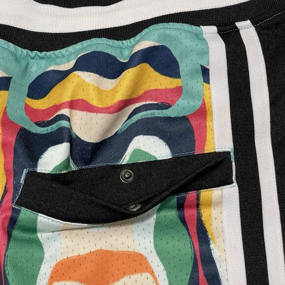 Strivers Row Shorts Black Men 2XL XXL Black Liquid Hoop Vibrant Embroidery Heavy - Picture 11 of 12